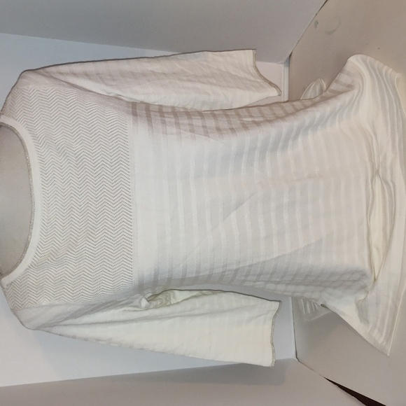 White House Black Market Sweaters - White House black market off white half sleeve, textured tunic length size Large